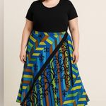Bob Mackie Modern Design Trendy Painterly Print Pull On Skirt 2X Plus SZ NWT Photo 0