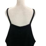 Madewell  Wide-Leg Textured Knit Cropped Overalls Jumpsuit Black size Large Photo 8