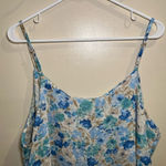 Blu Pepper Perch by Size 1x Blue Green Floral Cami Adjustable Straps Photo 4