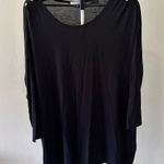 Simply Noelle  Black Long Sleeve Top with Shoulder Buttons L/XL 12/14 Photo 0