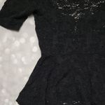 Free People Black Lace Peplum Open Back Top XS Photo 2