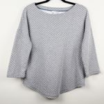 Boden Women's US 8 Gray White Polka Dot Long Sleeve Cotton Knit Top UK 12 Photo 0