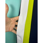 IZOD  Golf Dress Women’s Medium Sleeveless Polo Zip Front Navy Lime White Pockets Photo 2