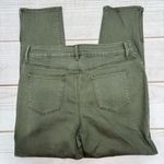 Chico's Chico’s Olive Green Perfect Stretch Girlfriend Slim Leg Ankle Jeans Zipper Hems Photo 1