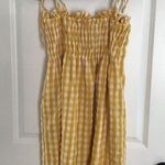 &merci & Merci Womens Yellow White Gingham Tie Straps Mini Dress Sz S Boho Cottagecore Photo 0