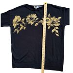 Calvin Klein Women's Black Sweater with Gold Floral Design Photo 3
