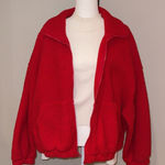 Old Navy  Red Fleece Zip-Up Jacket Size XL Photo 0