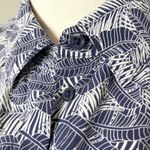 Equipment  Tegan Print Silk Shirt Midi Dress in Blue Size Small Photo 4