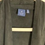 Kaari Blue  Faux Suede Black Open Front Vest size xl Photo 1