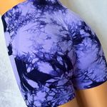 Boutique Purple & Black, Abstract, High-Waisted, Workout Shorts Photo 1