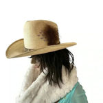 The Great Western Feather Straw Cowboy Cowgirl Hat Unisex, Country, Coachella, Tan Photo 1