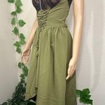 Elegant Olive Green Halter Dress New Size M Photo 11