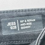 Buffalo David Bitton Jess Black RIP & REPAIR MID-RISE SKINNY 6/28 Photo 3