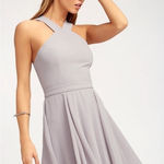 Lulus LULU’S Forevermore Grey Skater Dress Photo 0