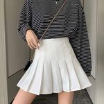 White Pleated Mini Skirt Size XS Photo 0