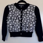 Karl Lagerfeld  Black/White Cropped Cardigan with 3D Flowers Size XS Photo 1