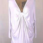 Annabelle top front knot draped long sleeve White Size M NWT Size M Photo 0