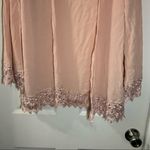 Forever 21 Peach/Pink Open Front Lace Crochet Trim Kimono Small Photo 4