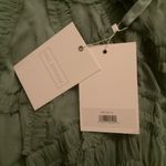 Mac Duggal  8058 Green High Neck Micro Ruffle Tiered Midi Dress Photo 12