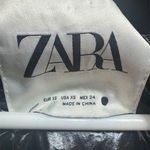 ZARA  Women Black Shiny Puffer Hooded Jacket Teddy Fleece Contrast Zip Size XS Photo 3