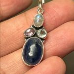 NWT Blue Kyanite + Labradorite + Amethyst + Blue Topaz Silver Pendant * Photo 1