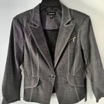 Bebe  Blazer 8 Gray White Stitch Italian Luxe Modern Career Edgy Professional NWT Photo 0