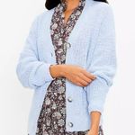 Loft  women’s size XS blue relaxed v-neck cardigan dropped shoulders long sleeve Photo 1