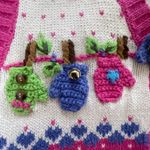 Quacker Factory Vintage Button Front Sweater Vest Novelty Mitten Knit Pink S Photo 7