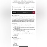 Lululemon  Rebel Runner Jacket Heathered Black/Purple Fog Size 4 Photo 2