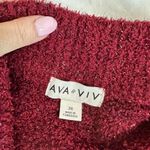 Ava & Viv  Burgundy Shimmer V Neck Sweater Women's 2X Photo 5