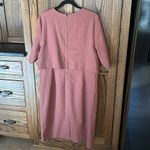 NWT Ann Taylor Elbow Sleeve Overlay Sheath‎ Dress Rose Pink Crosshatch Size 14 Photo 9