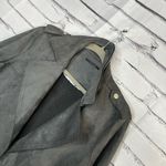 T Tahari Tahari Faux Leather Biker Moto Jacket Charcoal Grey Relaxed Zip Pockets M Lined Photo 6