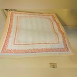 Vintage 1970s Floral Silk Scarf Squares Orang White 24 X 24 Multiple Photo 7