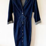 Vintage Blondie and Me Cotton Denim Shirt Dress Women’s Size 9/10 Late 80s Style Photo 9