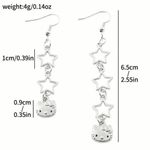 Hello Kitty  Licensed Silver Plated Star Shaped Dangle Earrings NWT Photo 3