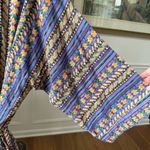 Vintage 90s Jacobson’s Lightweight Tribal Print Robe Purple Green Tan OSFM Unise Size undefined Photo 5