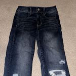 American Eagle  dark wash ripped knees super stretch skinny jeans Photo 2