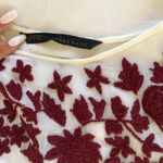 ZARA Basic Embroidered Flower Sheer Top S Photo 1