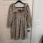 Hyacinth House Puff Sleeve Lavender Floral Ruffle Freesia Mini Dress Blue Size M Photo 10