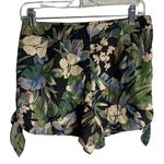 Kimchi Blue  Tropical Floral Woven‎ Side Tie Shorts Size Medium Photo 0