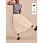 Lucky Brand  Bubble Poplin Maxi Skirt Women Medium White NEW Coquette Peasant Photo 10