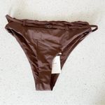 ANDIE Swim The Riviera High Waisted Bikini Bottom Belted Espresso Brown Size M Photo 1