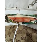  White Original GG Canvas Positano Tote with‎ Silk Gucci Scarf Photo 6