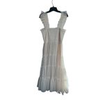 Baltic Born  White Smocked Ruffle Midi Dress Romantic Boho Size L Photo 1