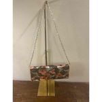 ALDO  Womens Black Floral Beaded Clutch Evening Bag Chain Strap Acrylic Alloy​​ Photo 5