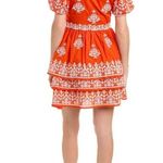 NWT Boden Square Neck Red & White Embroidered Puff Sleeve Rara Dress 8 Photo 2