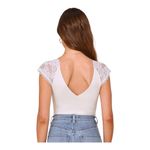 Lulus Womens Size medium Inclination Ivory Lace Cap Sleeve V Photo 1