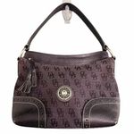 Dooney & Bourke  Black Signature Jacquard & Leather Shoulder Bag With Pink Lining Photo 0