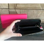 Trina Turk NWT Black & White Large Zip Around Wallet Croc Design Photo 2