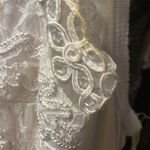 Sue Wong  White Sequin Drop Waist Dress Photo 4